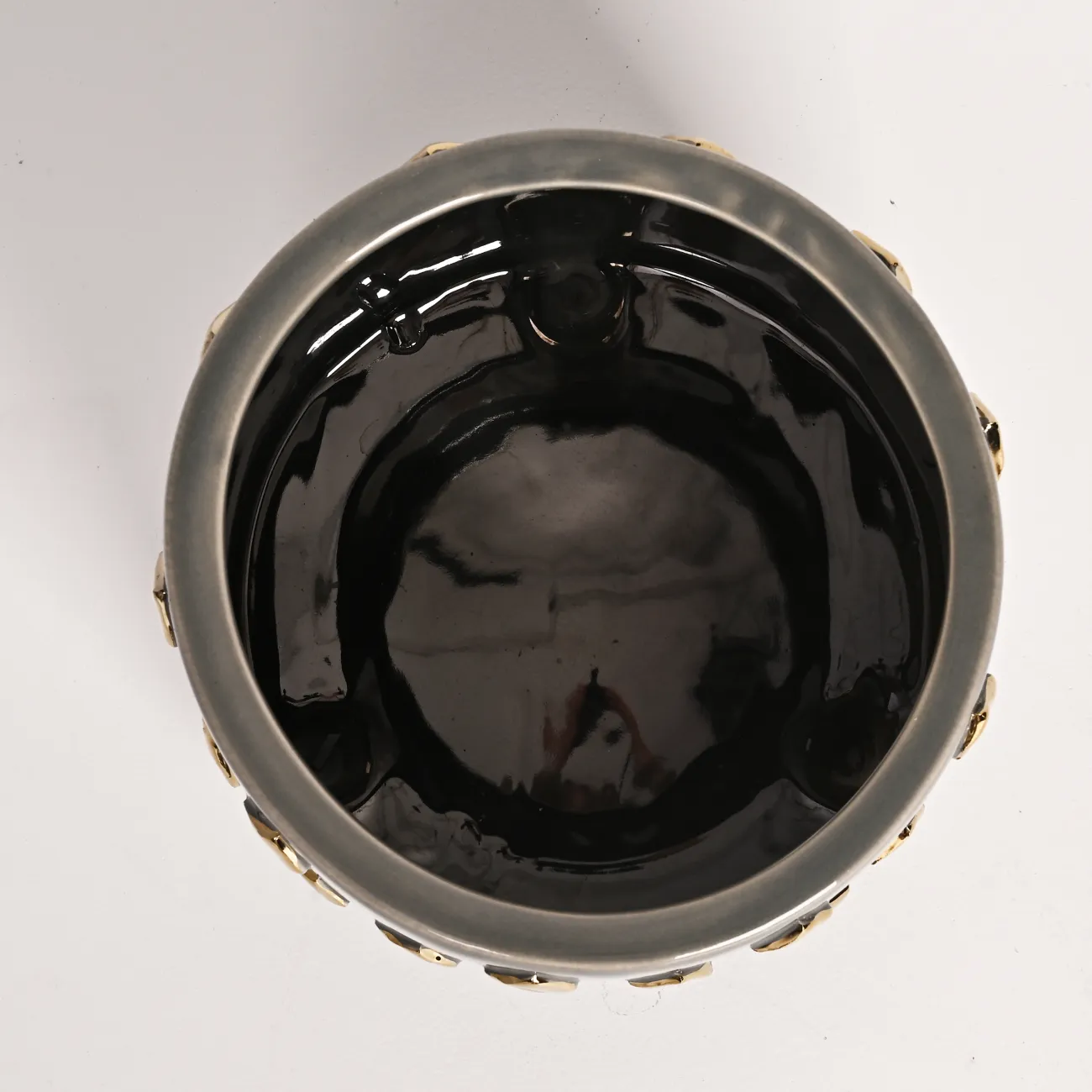 Серая и золотистая керамическая чаша LaLume DK_FA-D2048A Серая и золотистая керамическая чаша LaLume DK_FA-D2048A