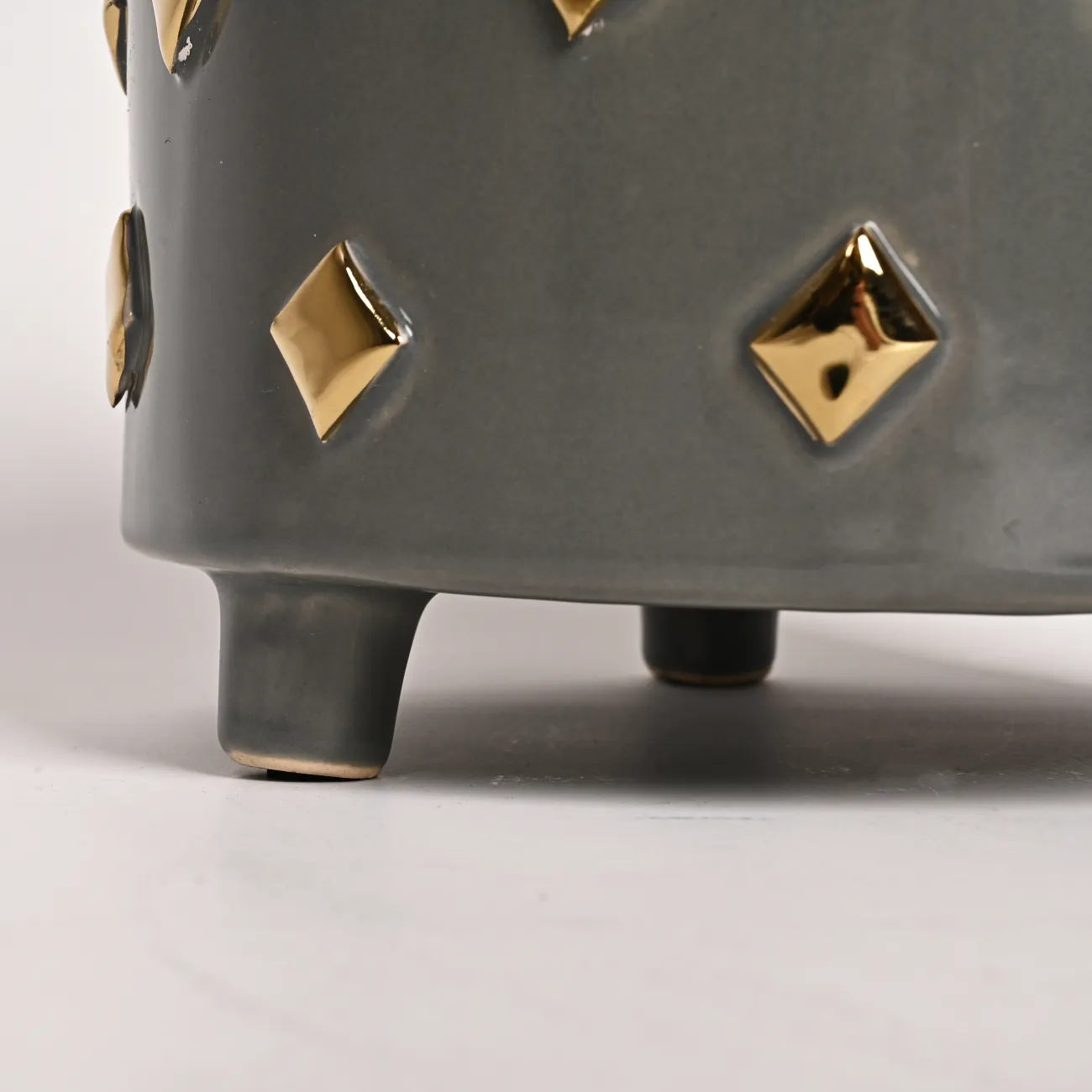 Серая и золотистая керамическая чаша LaLume DK_FA-D2048A