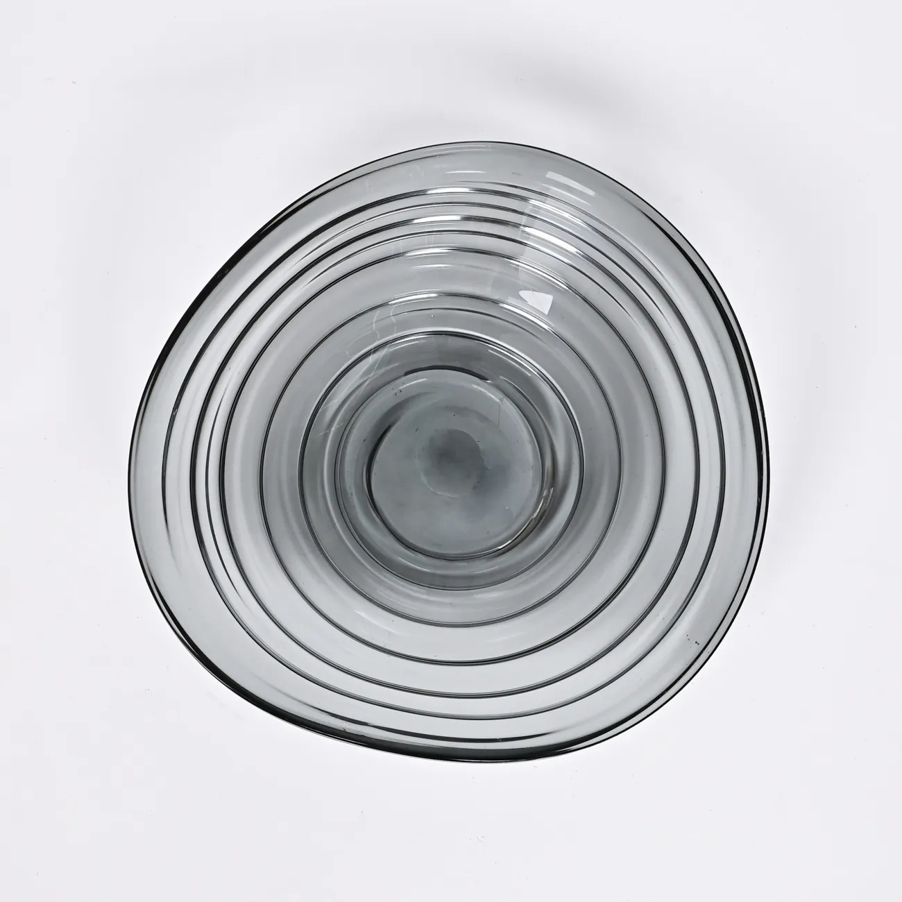 Серая стеклянная чаша в форме волны LaLume DK_FB-ZS2056