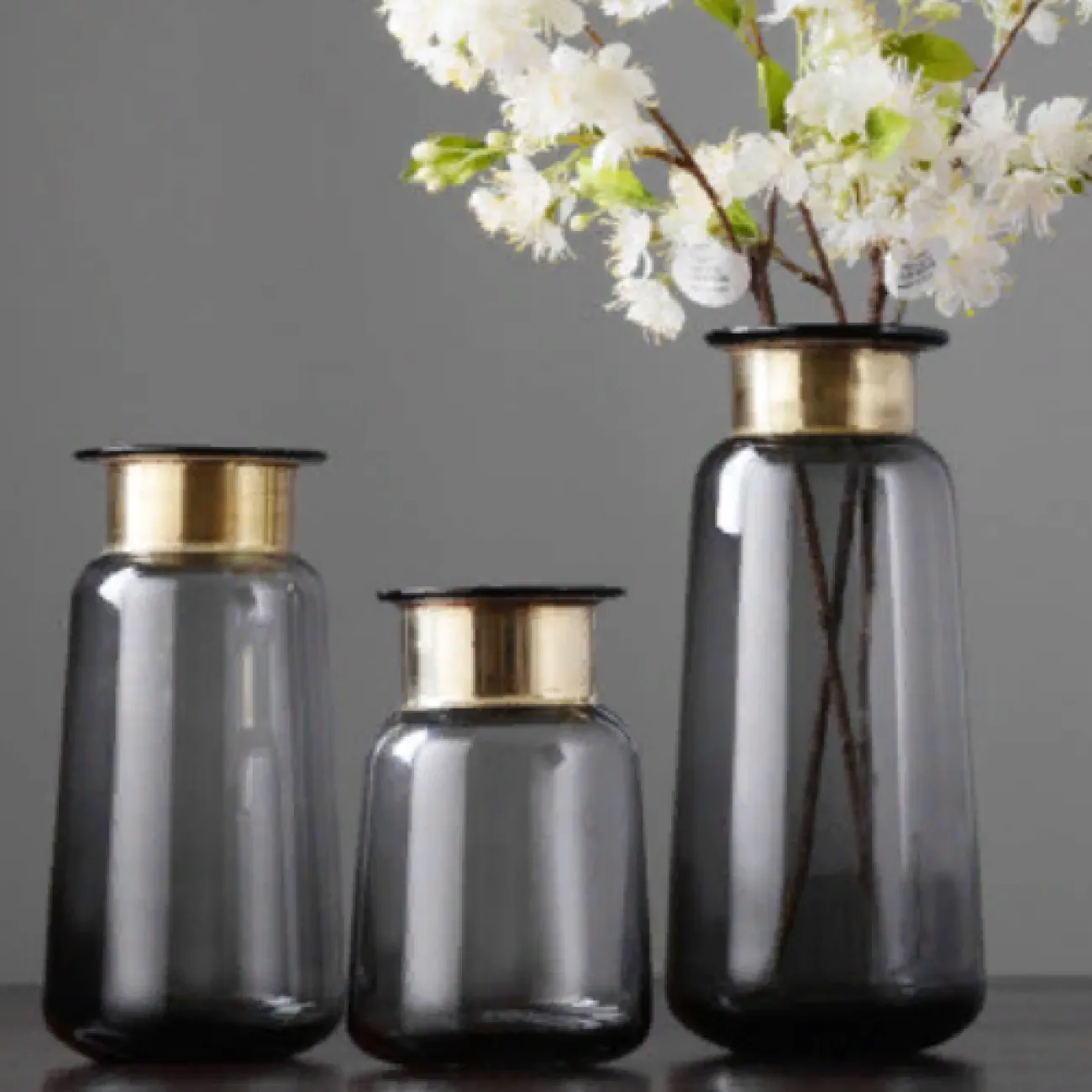 Янтарная скандинавская стеклянная ваза Amber