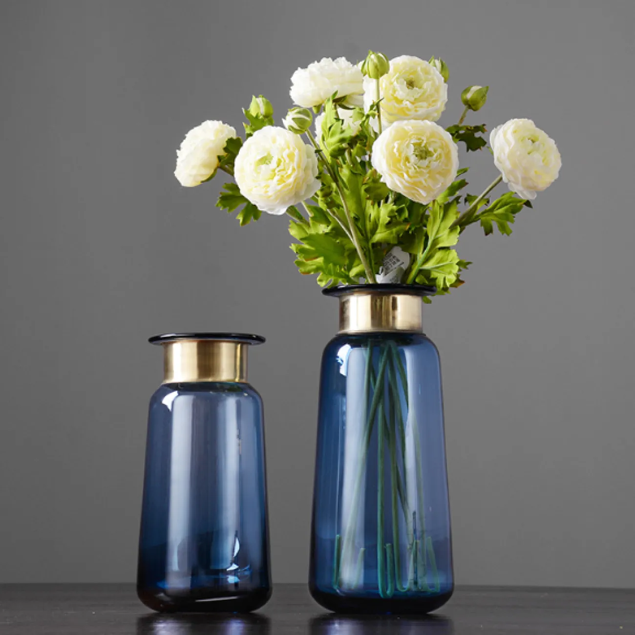 Янтарная скандинавская стеклянная ваза Amber