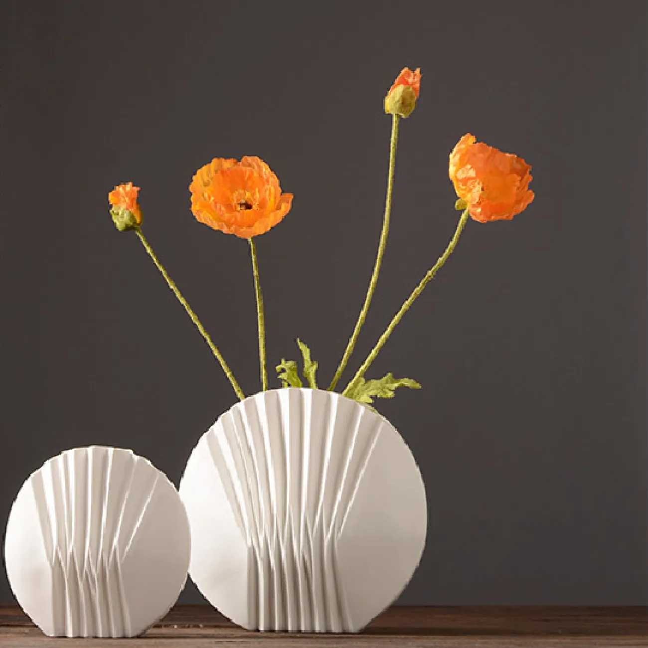 Керамическая современная белая ваза Shell