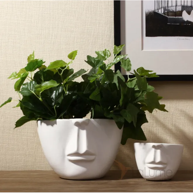 Керамический белый горшок Face Керамический белый горшок Face