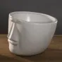 Керамический белый горшок Face