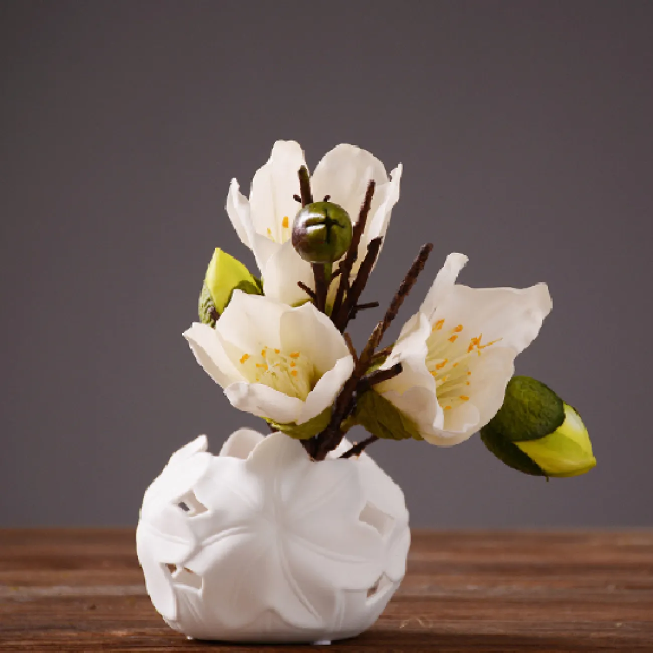 Круглая керамическая ваза для цветов Lily