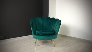 Кресло ракушка LaLume Tresor C0206-1D изумрудный