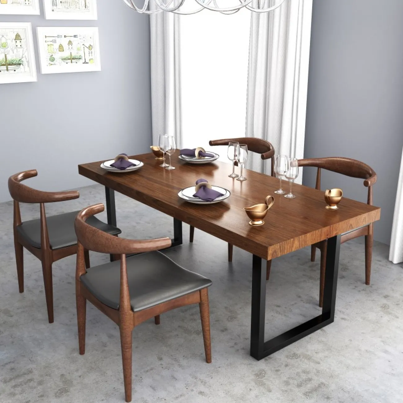 Основание стола из кованого железа Vinsa Collection 37419-29