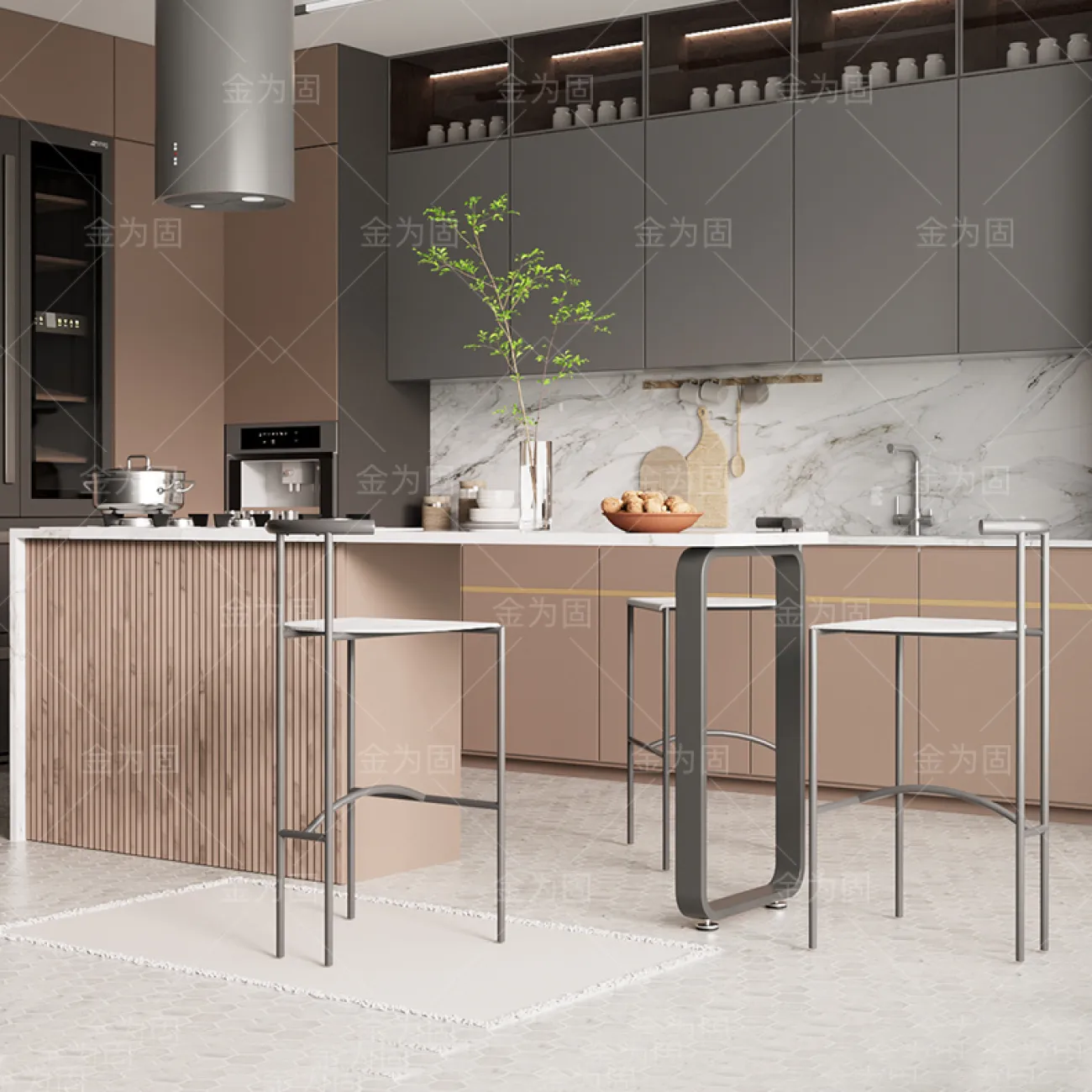 Основание стола Vinsa Collection 37456-29 черное в современном стиле