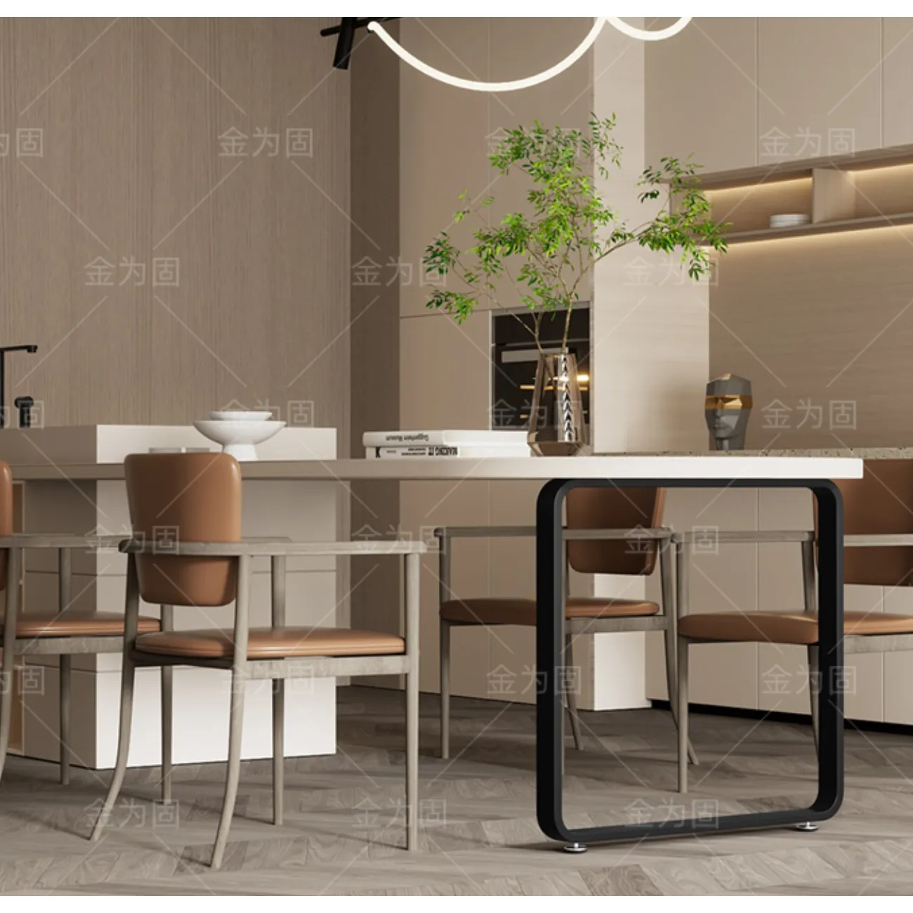 Основание стола Vinsa Collection 37456-29 черное в современном стиле