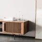 Комод под телевизор из цельного дерева в стиле ваби-саби WOODSTIK 35635-29