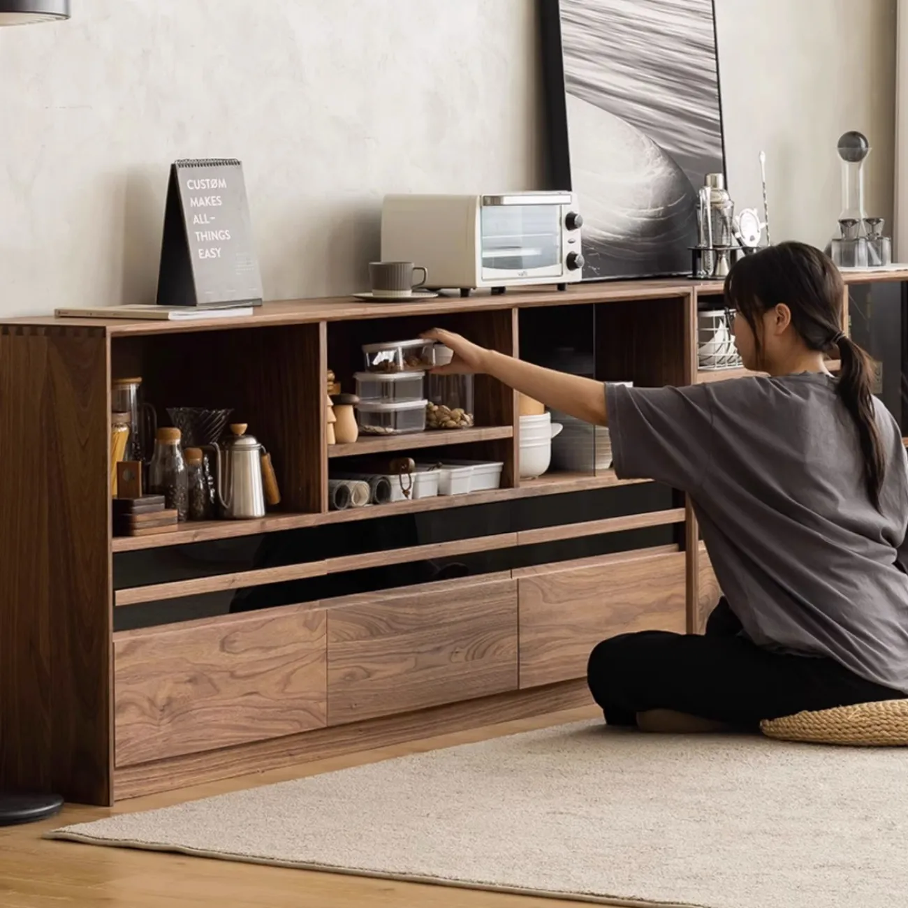 Книжный комод со стеклянной дверью WOODSTIK Nordic 35640-29
