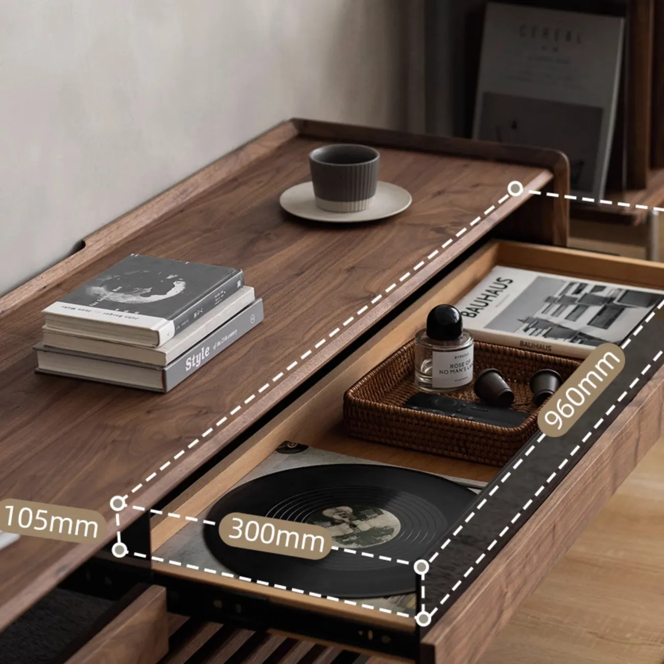 Комод под телевизора из массива черного ореха с подсветкой WOODSTIK 35642-29