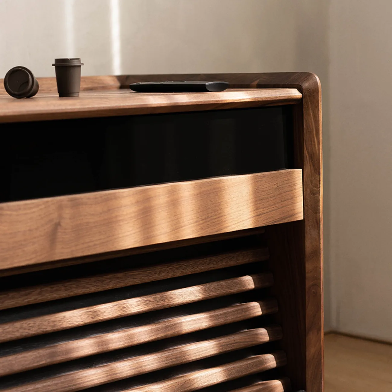 Комод под телевизора из массива черного ореха с подсветкой WOODSTIK 35642-29