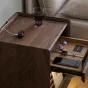 Прикроватная тумбочка из черного ореха с лампой WOODSTIK 35643-29