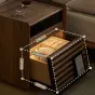 Прикроватная тумбочка из черного ореха с лампой WOODSTIK 35643-29