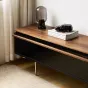 Тумба под телевизор из массива дерева со стеклянной дверцей WOODSTIK 35645-29