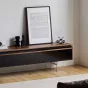 Тумба под телевизор из массива дерева со стеклянной дверцей WOODSTIK 35645-29