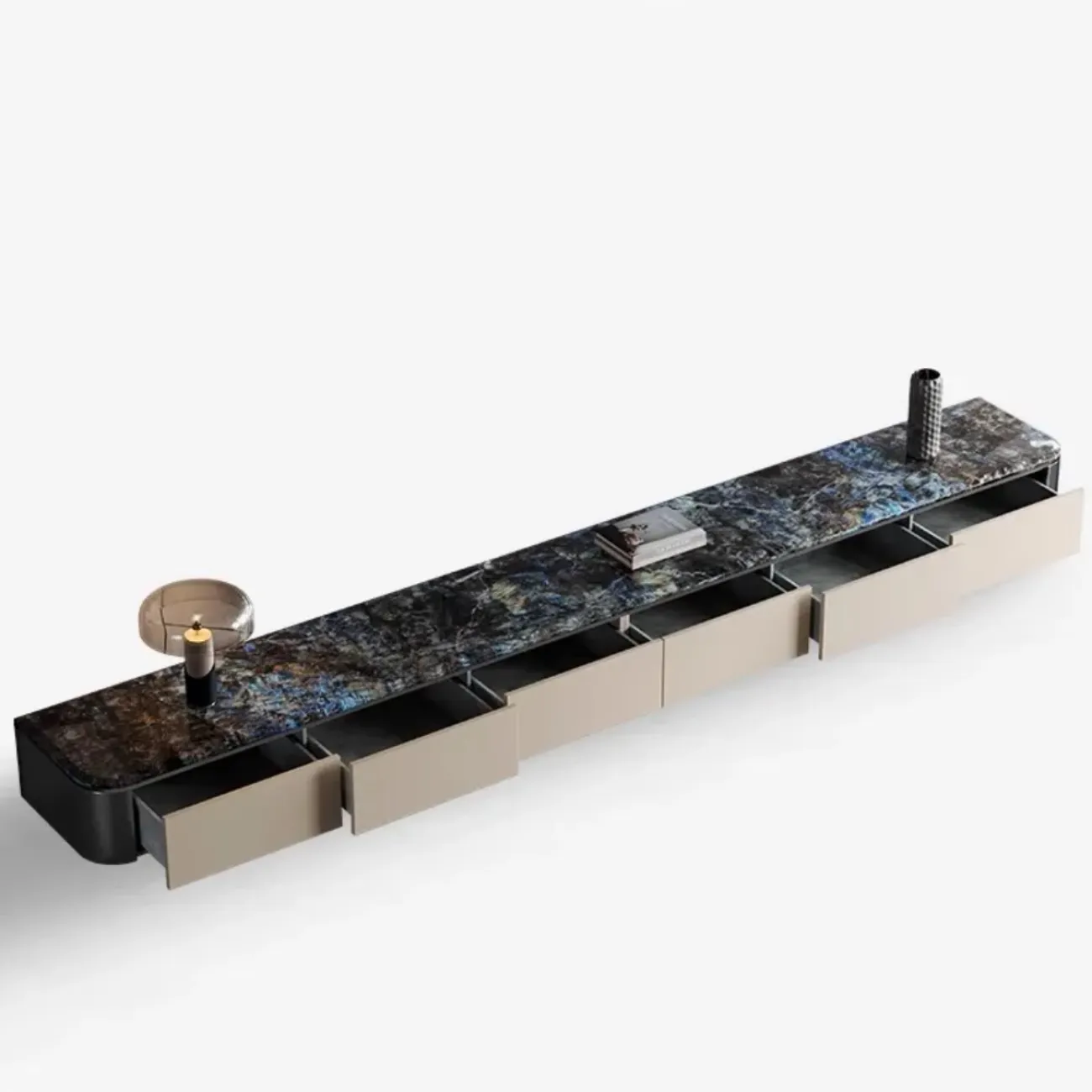 Cветлая роскошная мраморная тумба под ТВ XPW 35677-29