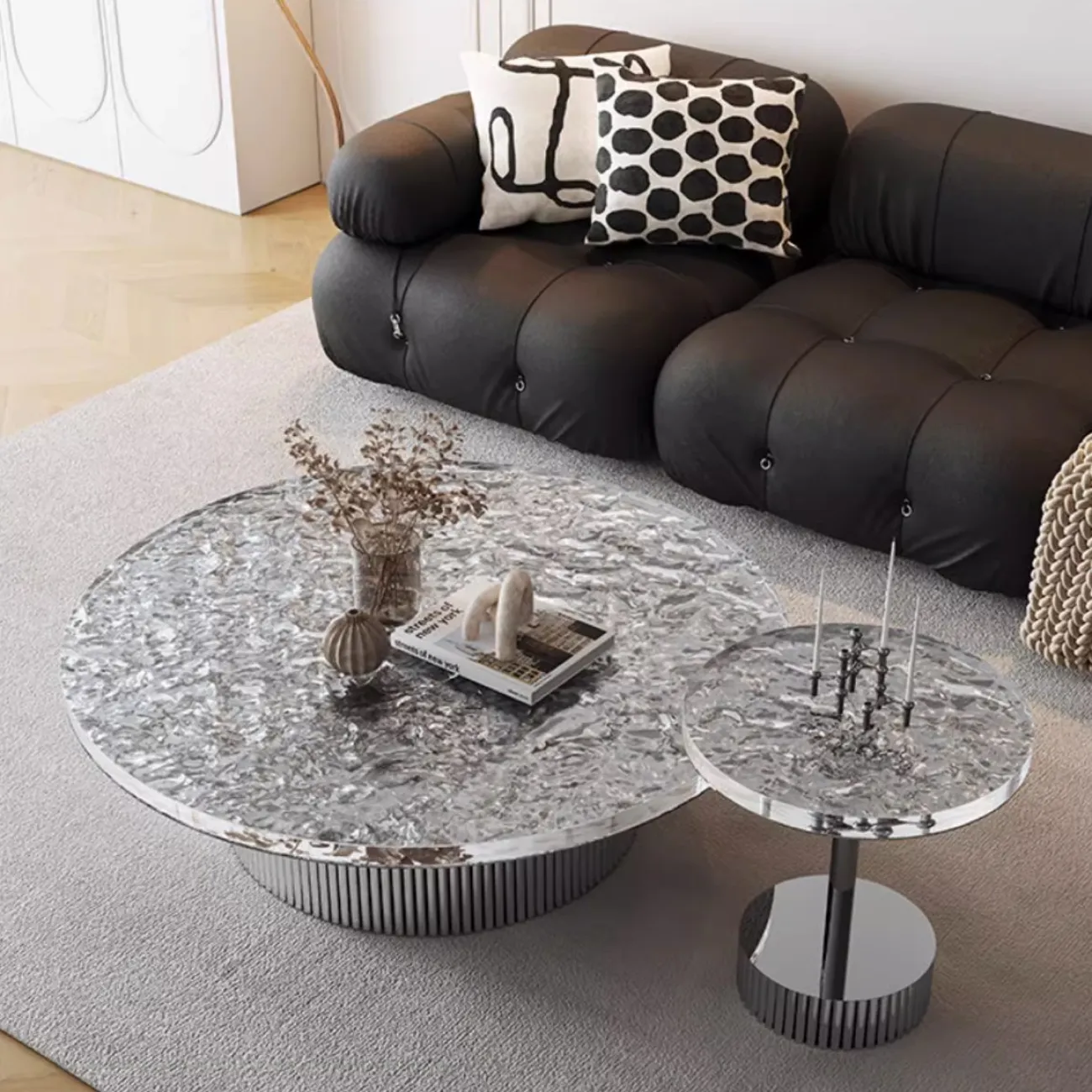 Круглый журнальный столик из чешского хрусталя XPW 35681-29