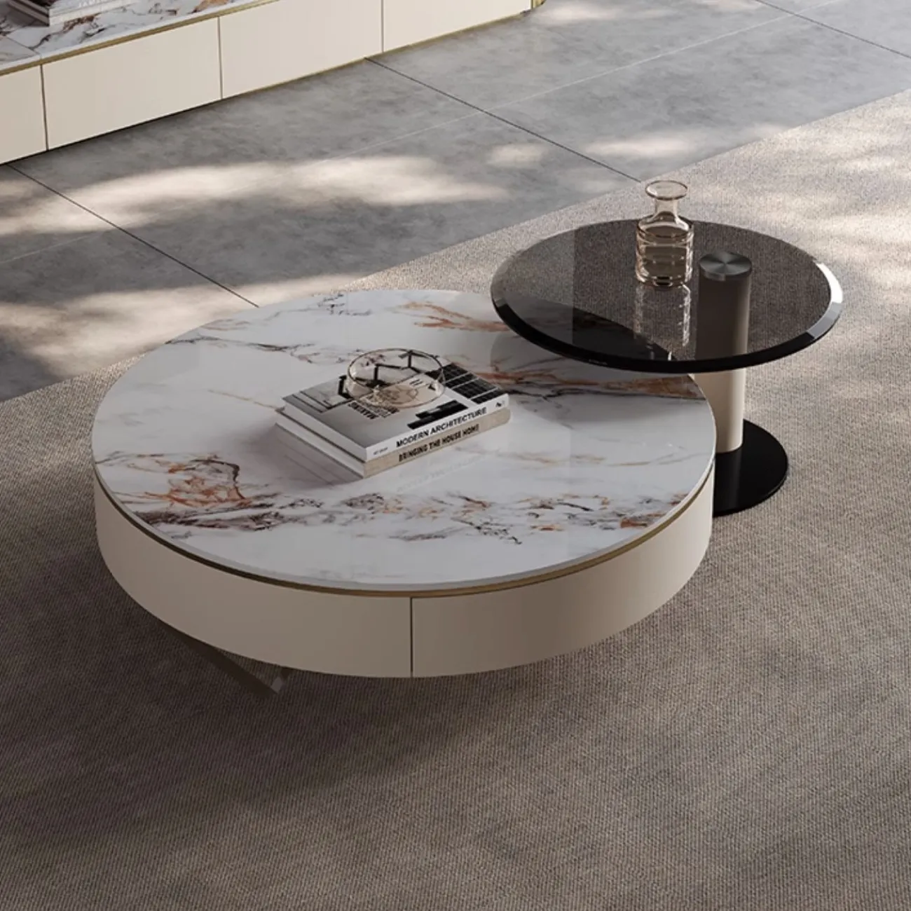 Роскошный круглый журнальный столик XPW 35683-29 Роскошный круглый журнальный столик XPW 35683-29