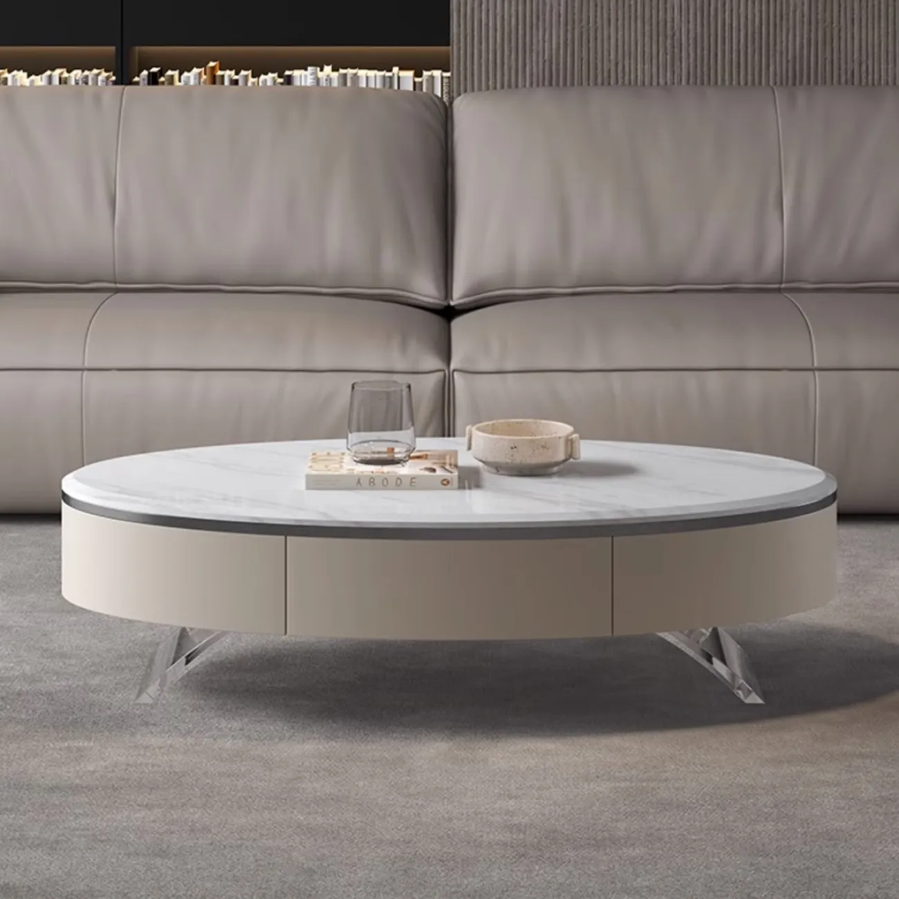 Роскошный овальный журнальный столик из натурального камня XPW 35686-29