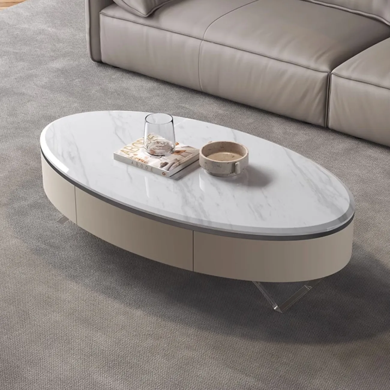 Роскошный овальный журнальный столик из натурального камня XPW 35686-29