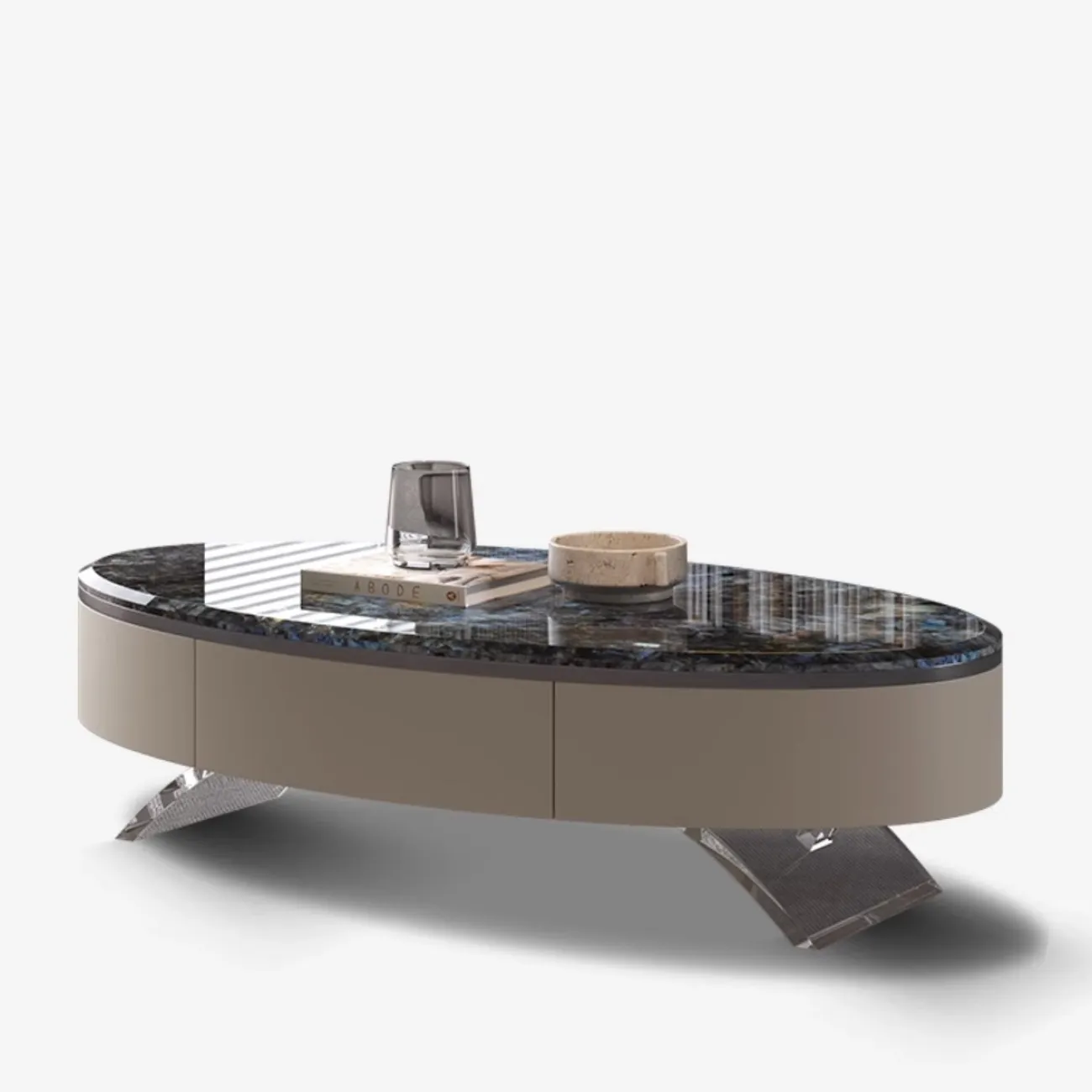 Роскошный овальный журнальный столик из натурального камня XPW 35686-29