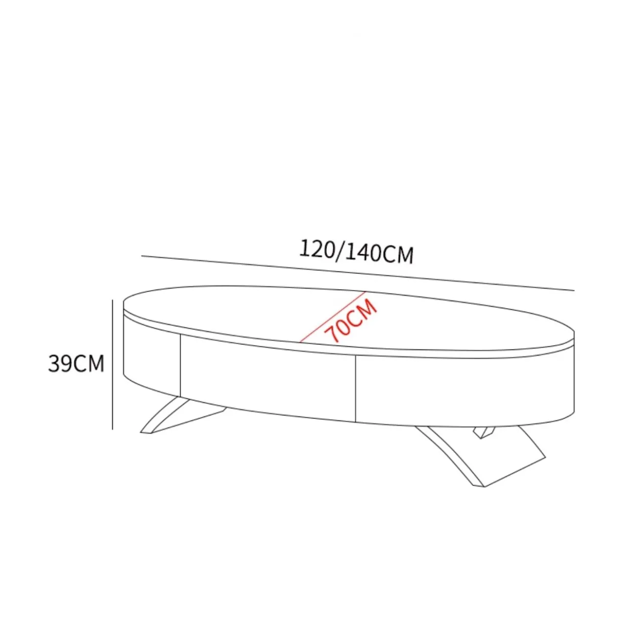 Роскошный овальный журнальный столик XPW 35688-29