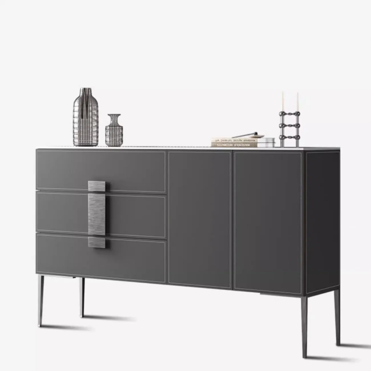 Роскошный кожаный комод с каменной плитой XPW 35690-29