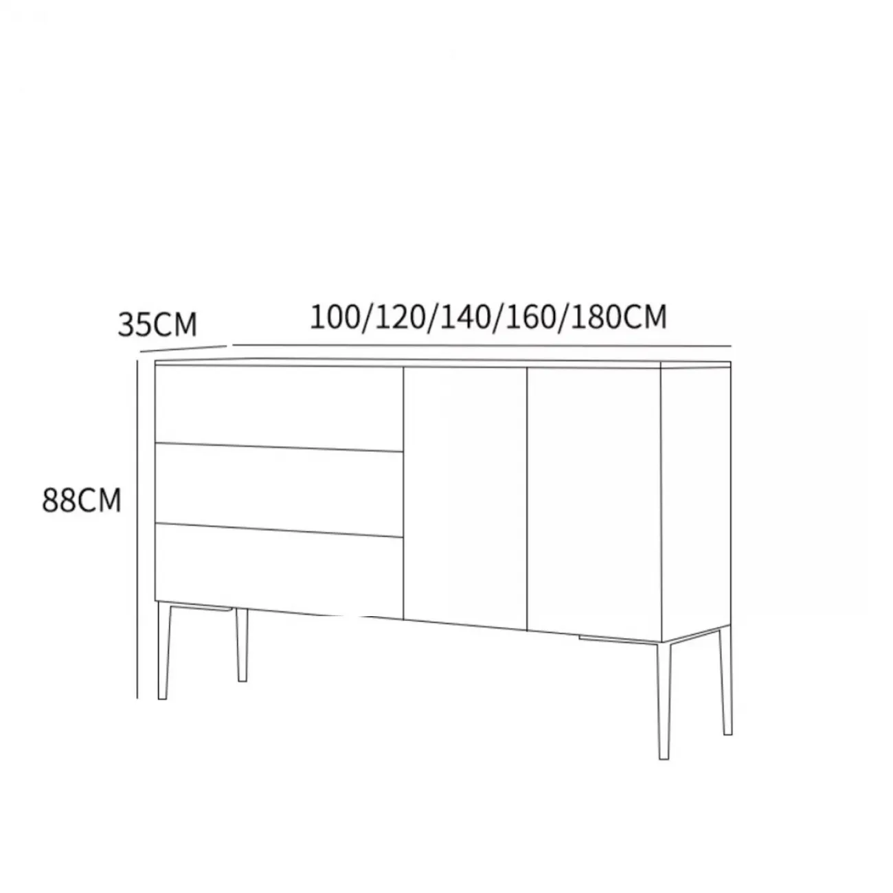 Роскошный кожаный комод с каменной плитой XPW 35690-29