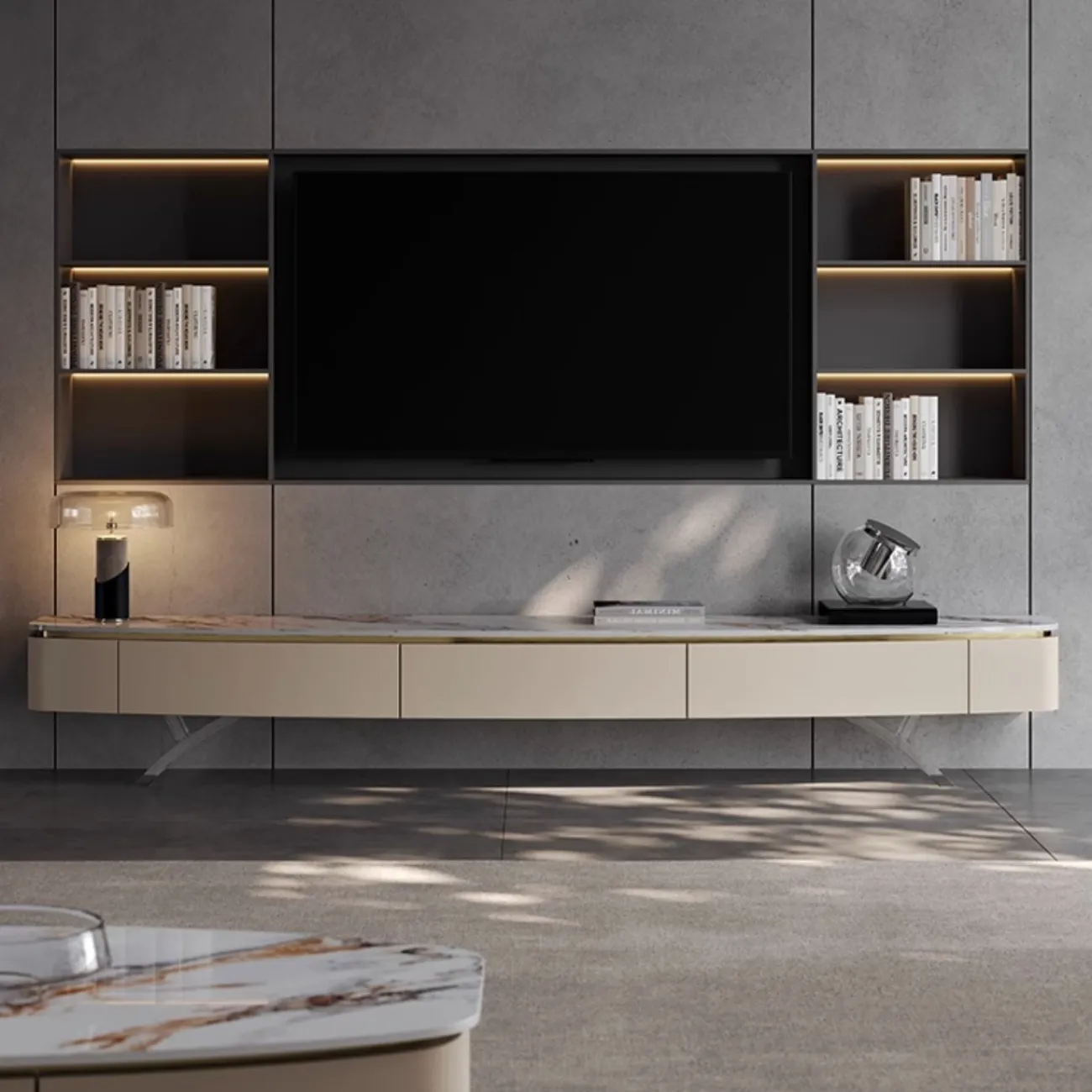 Роскошная ТВ-тумба акриловые ножки XPW 35691-29