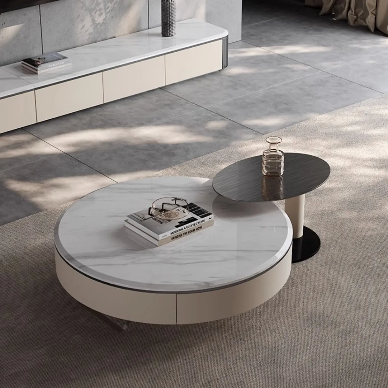 Rруглый журнальный столик из натурального мрамора XPW 35692-29 Rруглый журнальный столик из натурального мрамора XPW 35692-29