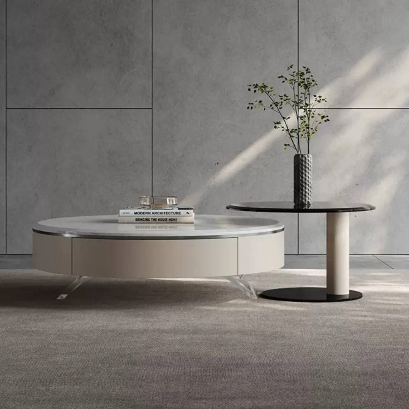 Rруглый журнальный столик из натурального мрамора XPW 35692-29 Rруглый журнальный столик из натурального мрамора XPW 35692-29