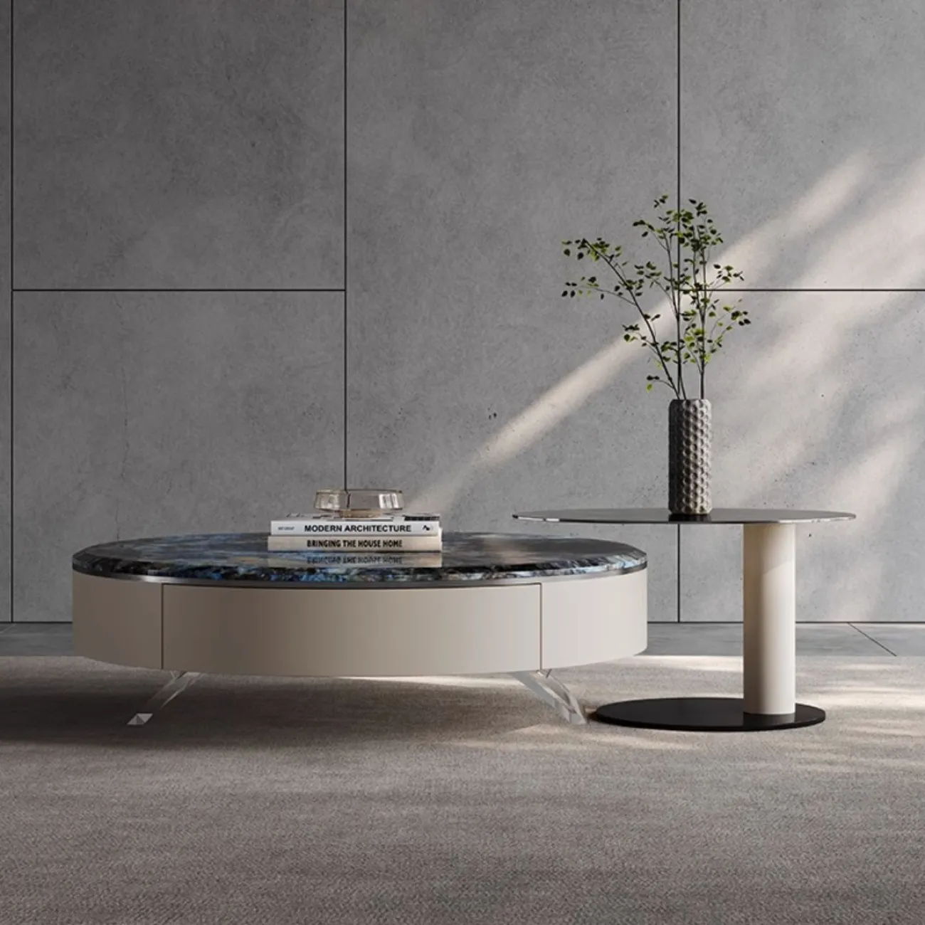 Rруглый журнальный столик из натурального мрамора XPW 35692-29 Rруглый журнальный столик из натурального мрамора XPW 35692-29