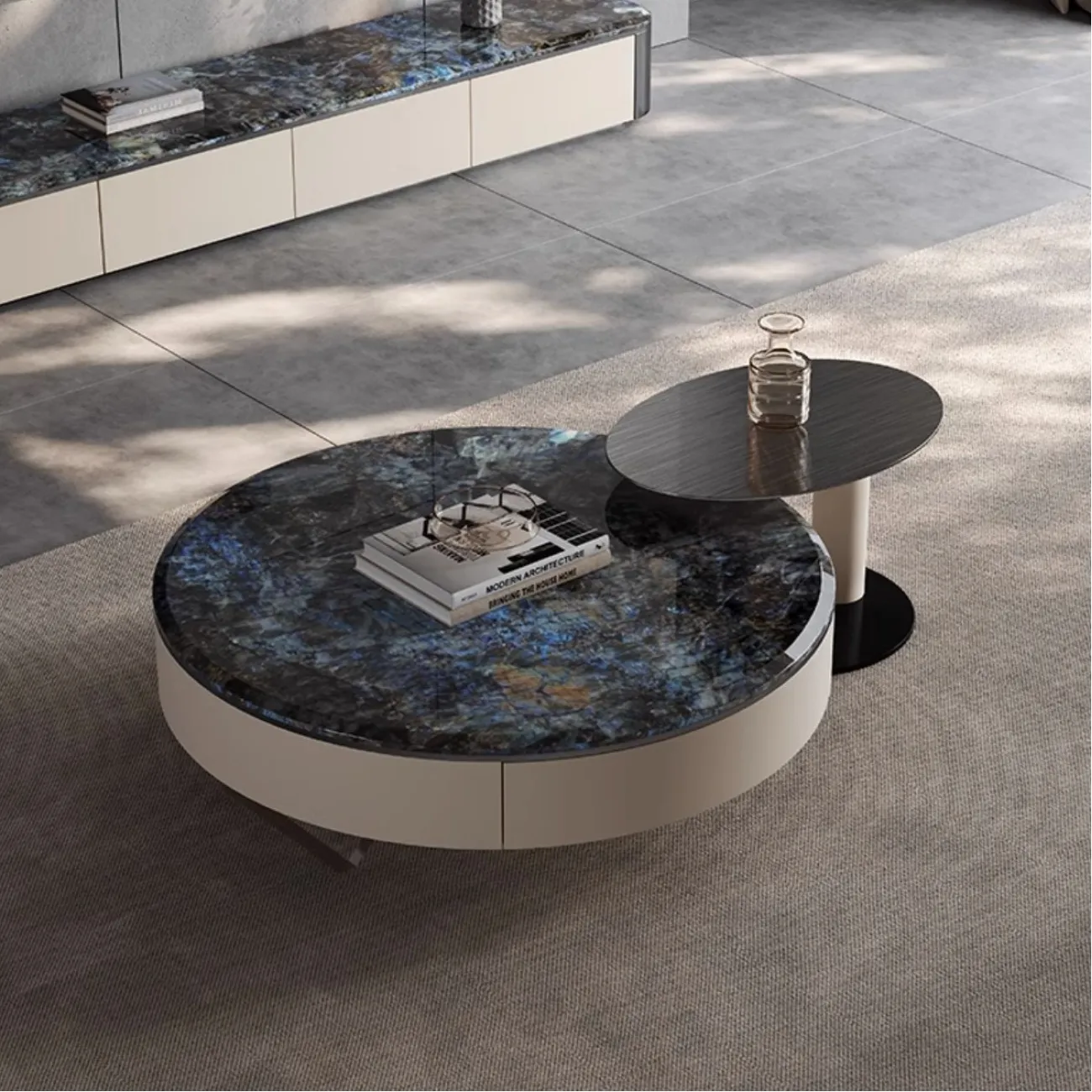 Rруглый журнальный столик из натурального мрамора XPW 35692-29 Rруглый журнальный столик из натурального мрамора XPW 35692-29