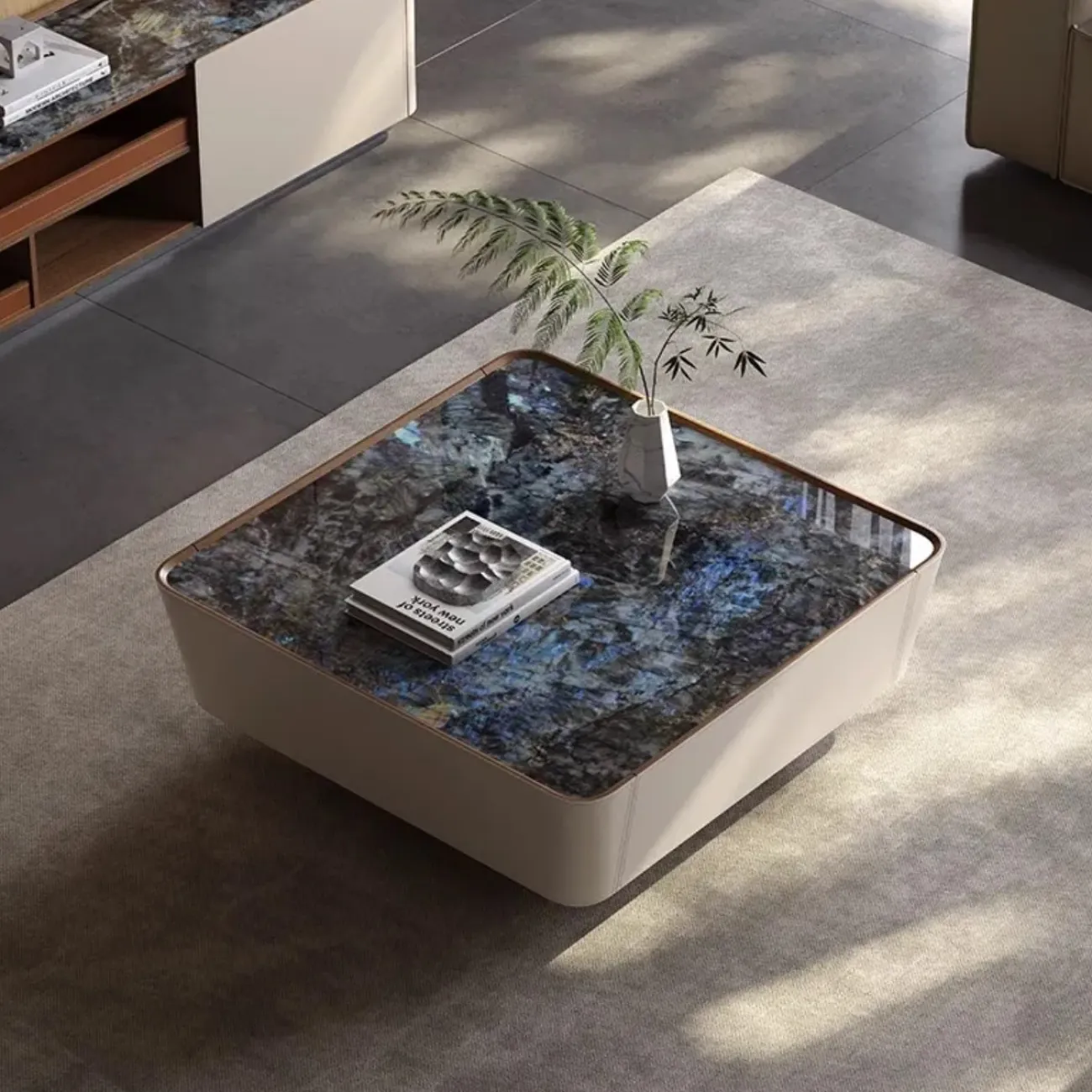 Квадратный роскошный кожаный журнальный столик XPW 35699-29