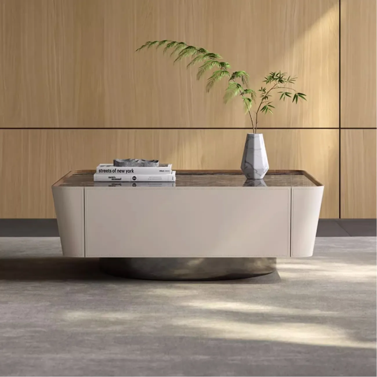 Квадратный роскошный кожаный журнальный столик XPW 35699-29