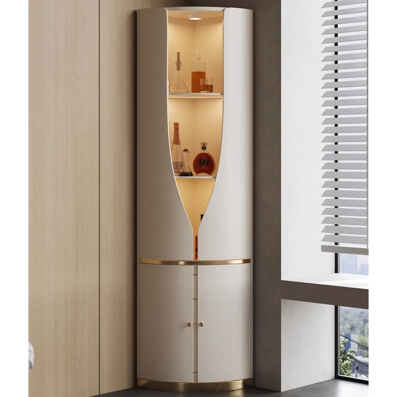 Легкий роскошный угловой винный шкаф XPW 35700-29 Легкий роскошный угловой винный шкаф XPW 35700-29