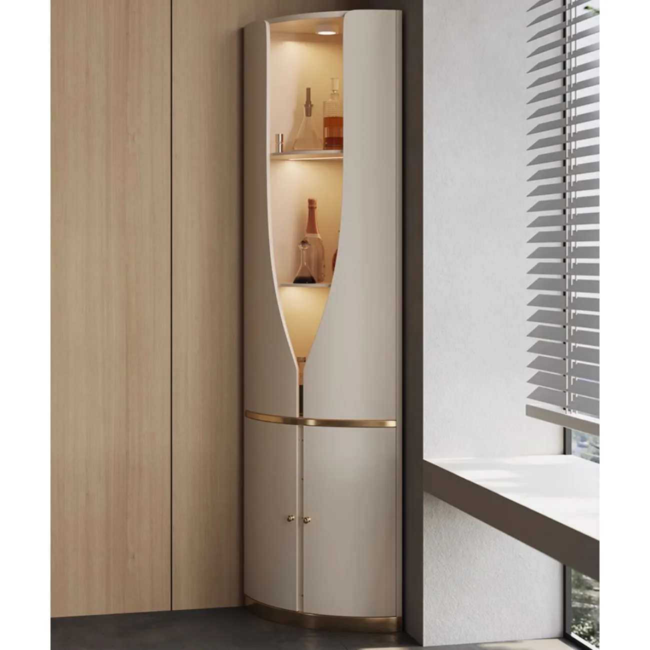 Легкий роскошный угловой винный шкаф XPW 35700-29 Легкий роскошный угловой винный шкаф XPW 35700-29