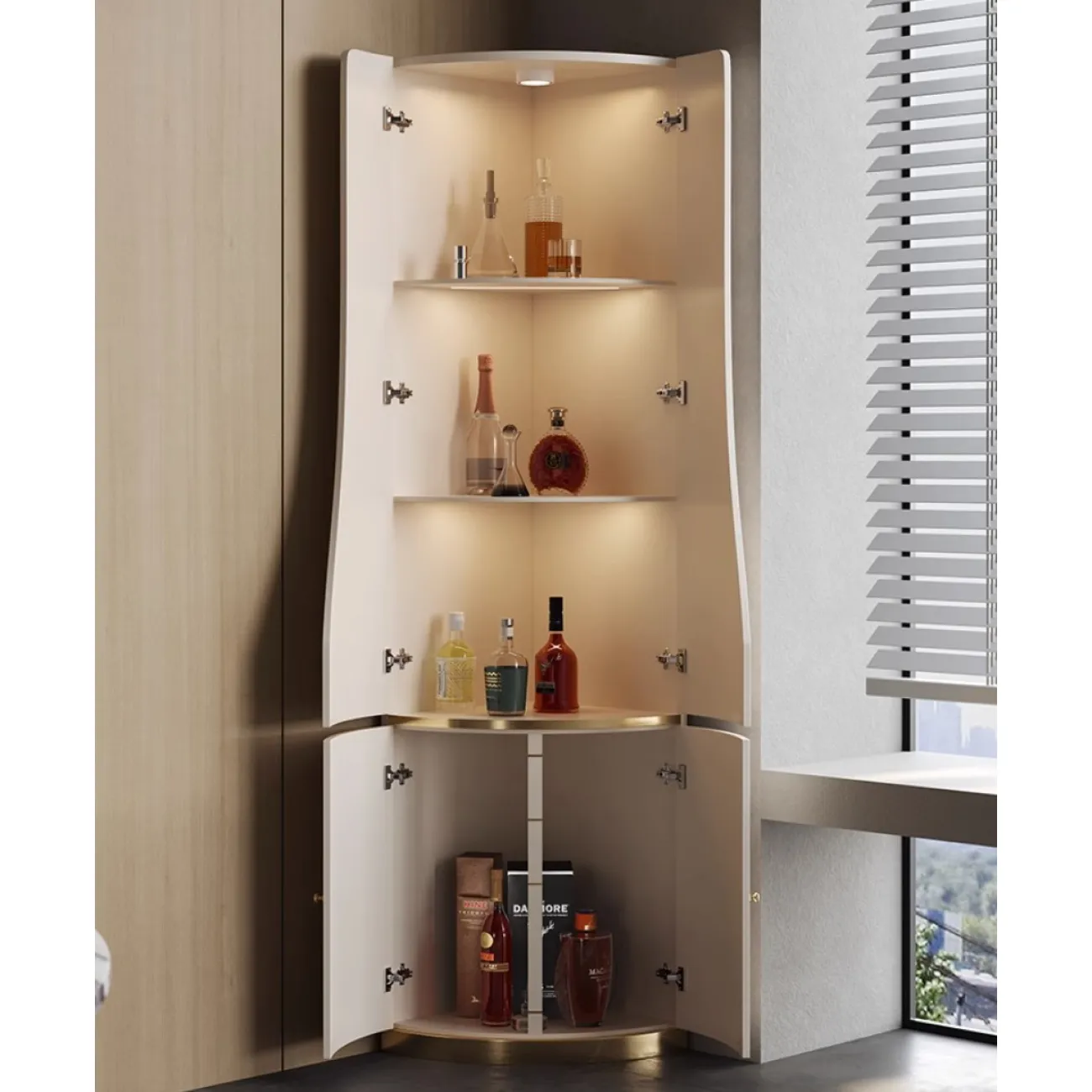 Легкий роскошный угловой винный шкаф XPW 35700-29 Легкий роскошный угловой винный шкаф XPW 35700-29