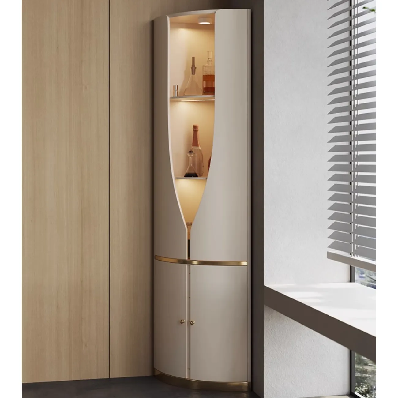 Легкий роскошный угловой винный шкаф XPW 35700-29 Легкий роскошный угловой винный шкаф XPW 35700-29