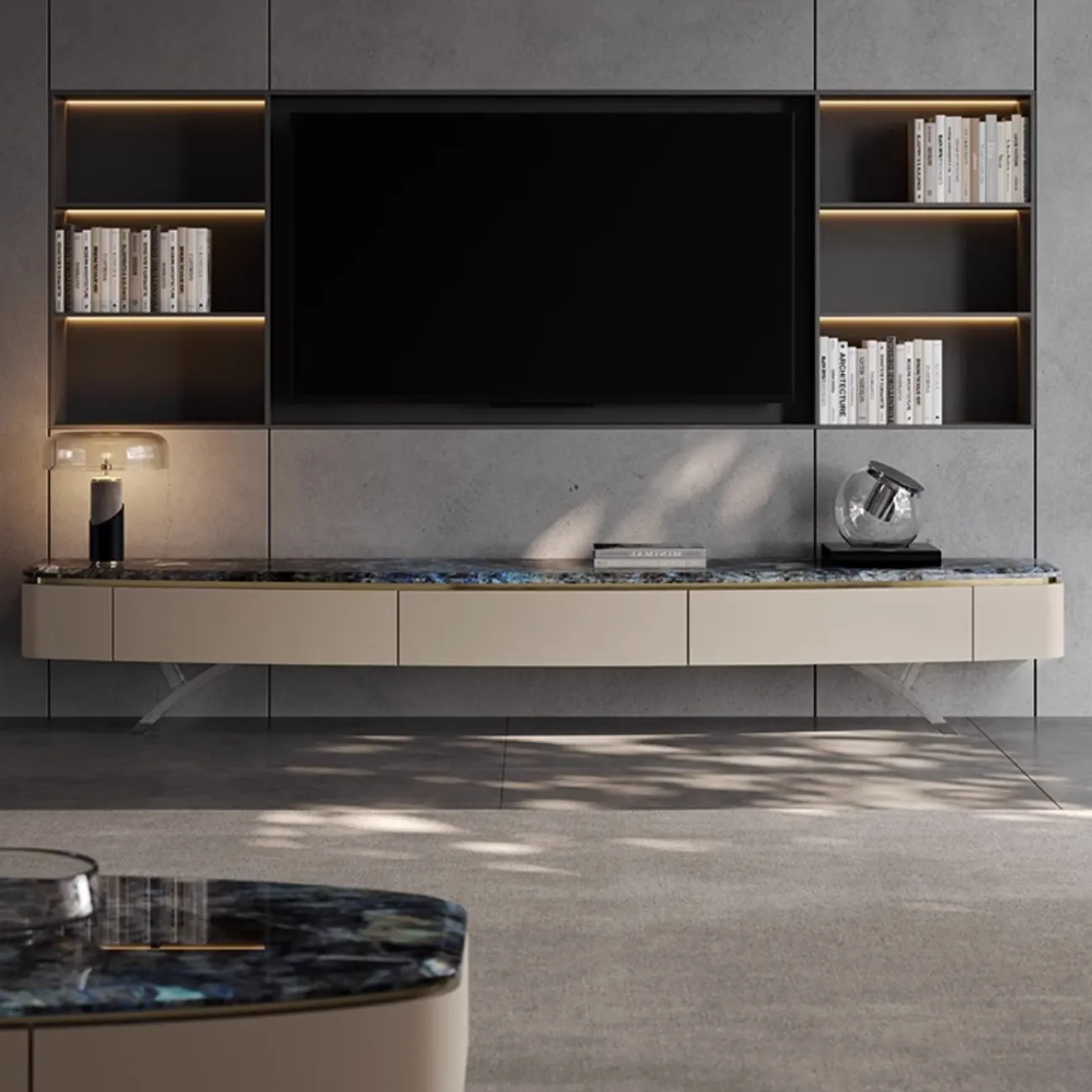 Роскошный шкаф для телевизора из натурального мрамор XPW 35702-29 Роскошный шкаф для телевизора из натурального мрамор XPW 35702-29