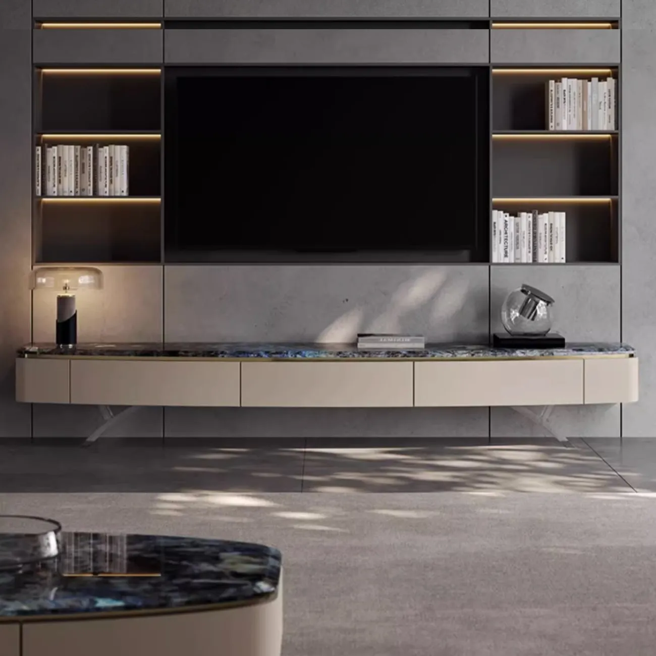 Роскошный шкаф для телевизора из натурального мрамор XPW 35702-29 Роскошный шкаф для телевизора из натурального мрамор XPW 35702-29