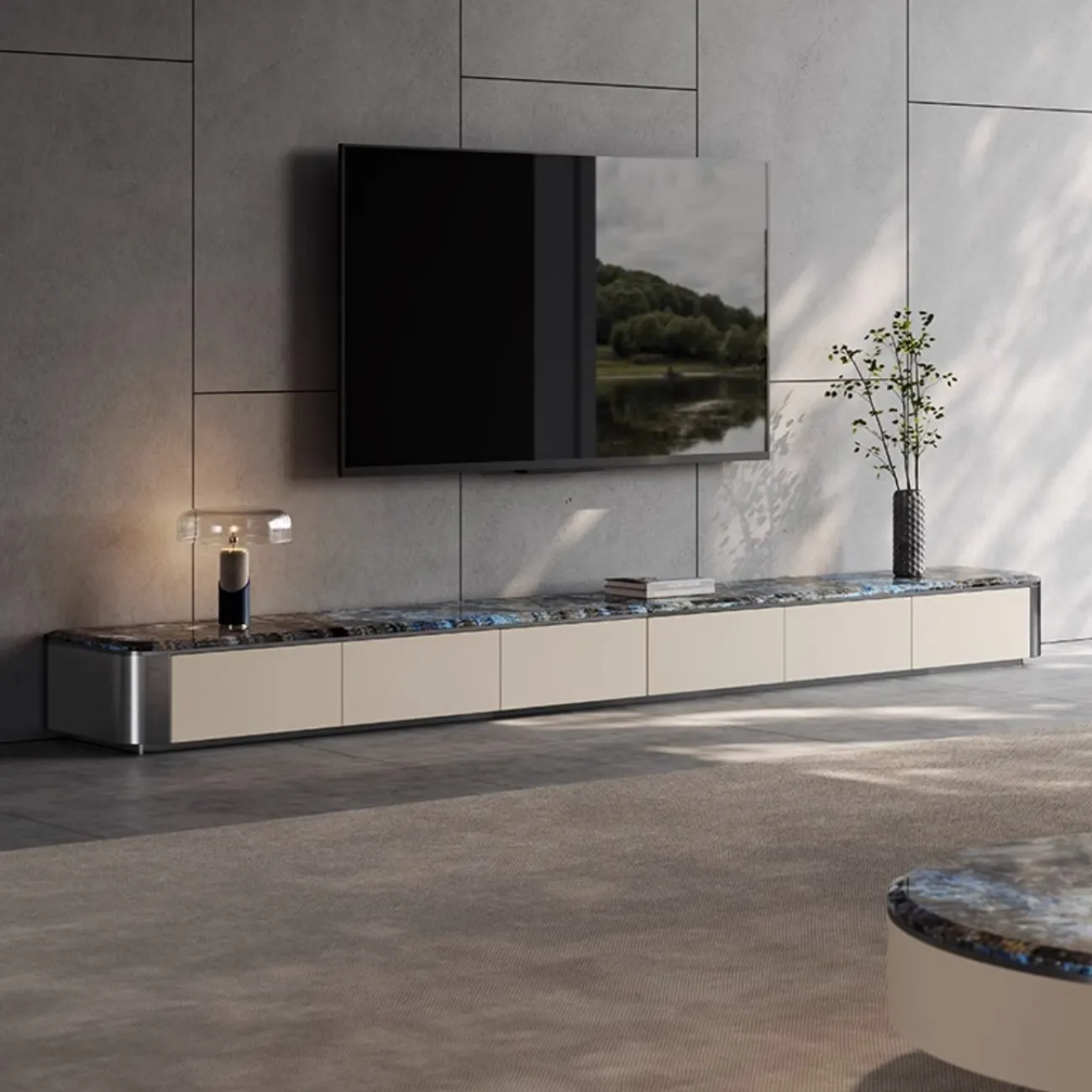 Роскошный шкаф под ТВ из натурального камня XPW 35703-29 Роскошный шкаф под ТВ из натурального камня XPW 35703-29