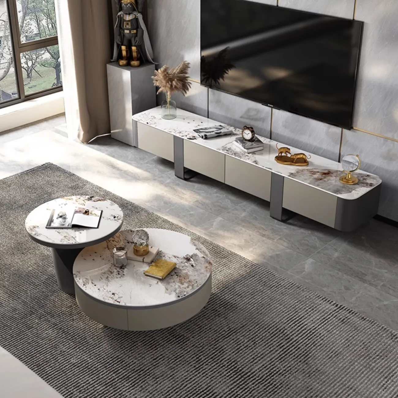 Роскошный шкаф под ТВ из нержавеющей стали  XPW 35704-29