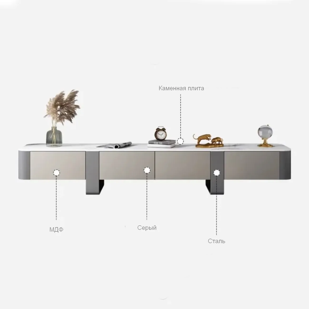 Роскошный шкаф под ТВ из нержавеющей стали  XPW 35704-29