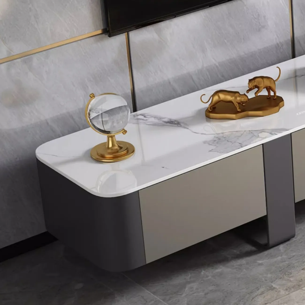 Роскошный шкаф под ТВ из нержавеющей стали  XPW 35704-29