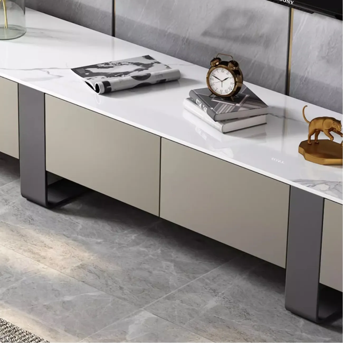 Роскошный шкаф под ТВ из нержавеющей стали  XPW 35704-29