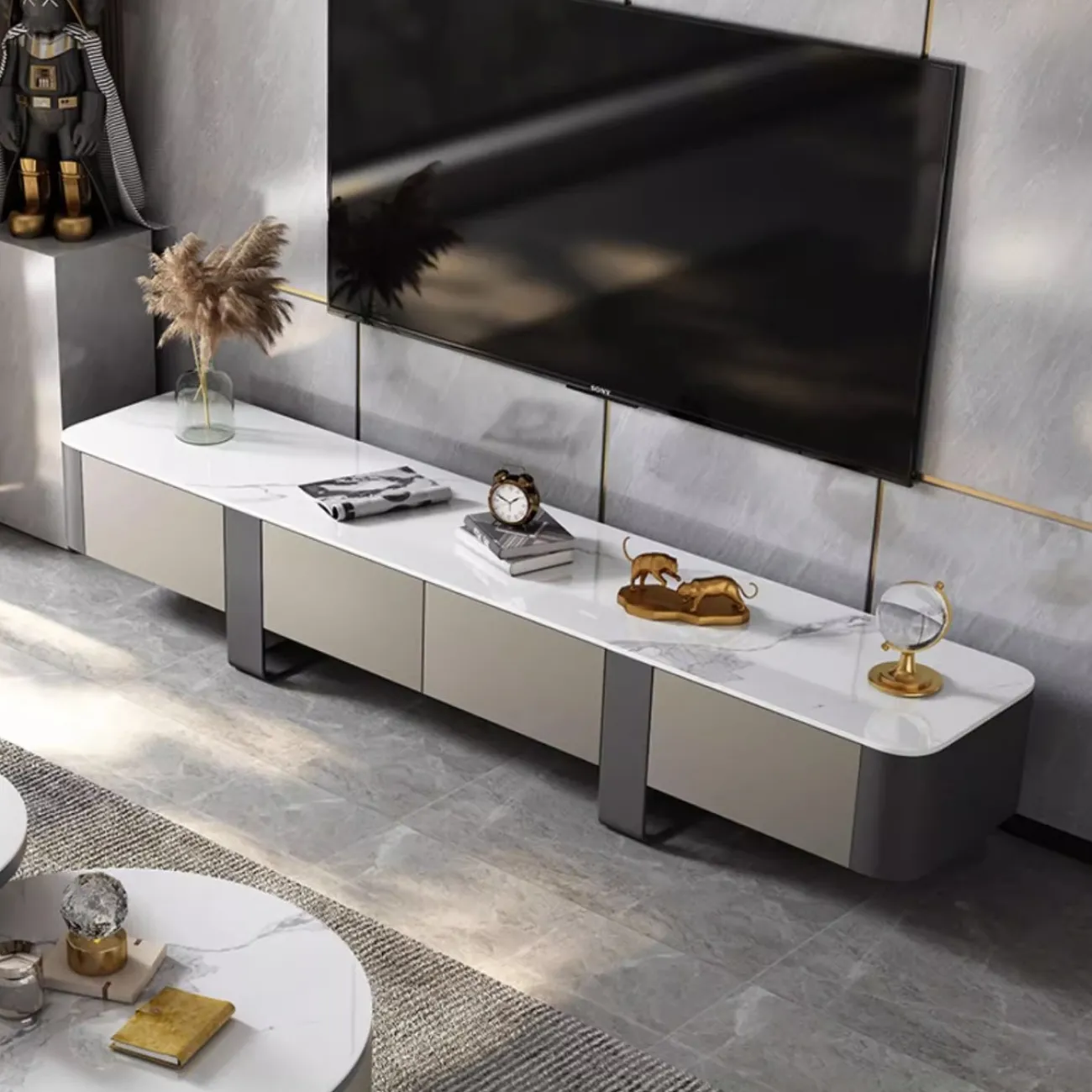 Роскошный шкаф под ТВ из нержавеющей стали  XPW 35704-29