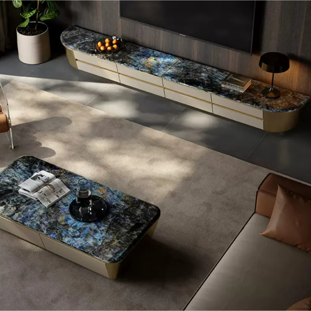 Роскошный журнальный столик из натурального мрамора XPW 35711-29